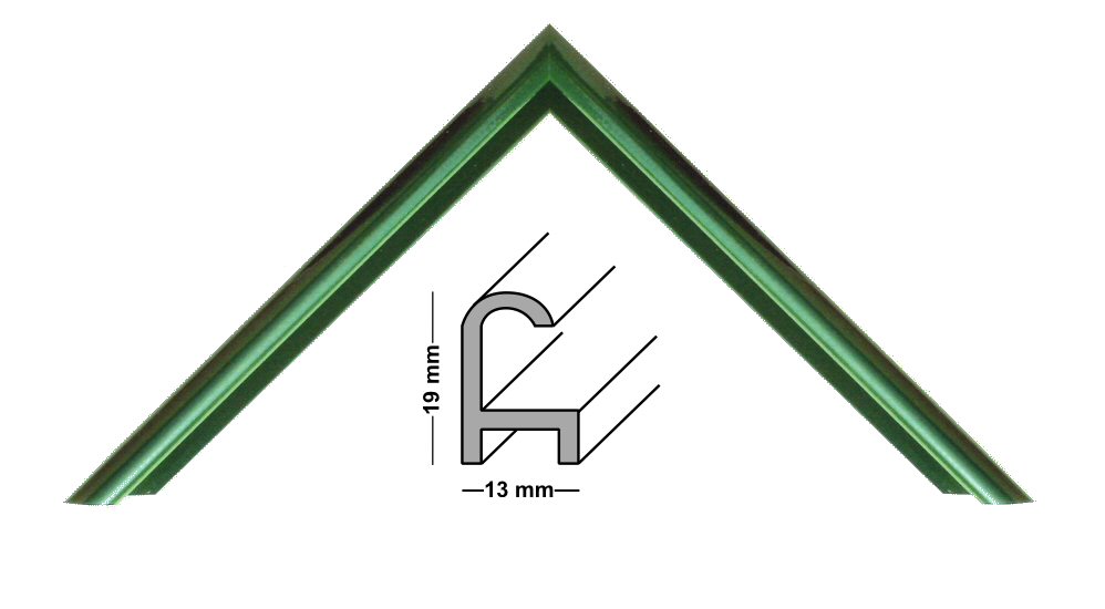 Aluminium frame smaragd 8.25 x11.5 ins, 21x29,7 cm