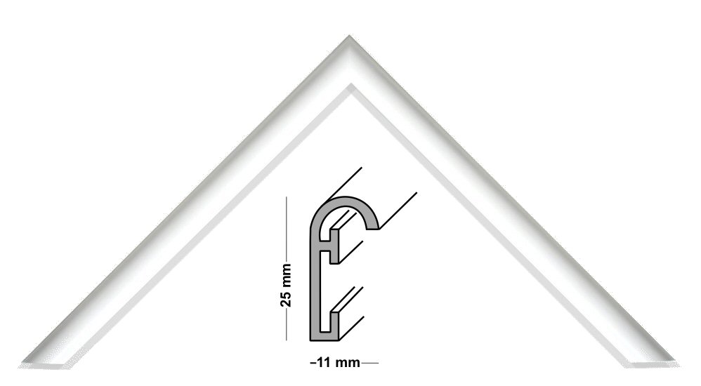 Aluminium frame white 8.25 x11.5 ins, 21x29,7cm